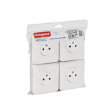 Lot de 4 prises de courant Surface Mosaic blanc complet avec plaque LEGRAND