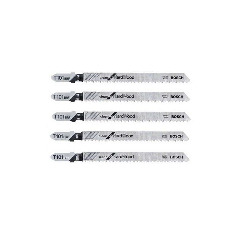 Lot de 5 lames de scie sauteuse T 101 BRF BOSCH 2608634235 pour bois dur