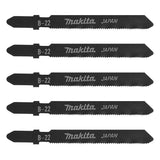 Lot de 5 lames MAKITA A-85737 pour scie sauteuse (Métal, inox, alu et PVC)
