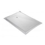 Receveur résine MARMOX imitation marbre blanc - grille carrée excentrée