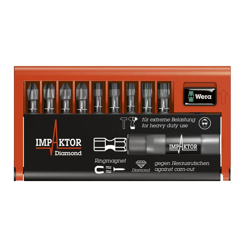 Jeu d'embouts avec porte-embouts  Bit-Check 10 Impaktor 1 SB, 10 pièces - WERA - 05073980001