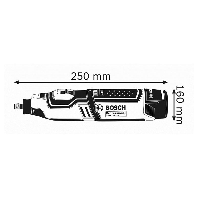 Outil multifonction rotatif BOSCH 06019C5002  GRO 12V-35 en coffret L-boxx avec accessoires (vendu sans batterie)