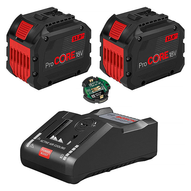 Pack 2 Batteries BOSCH ProCORE 18V 12Ah Professional + Chargeur BOSCH GAL 18V-160 C Professional + GCY 42 1600A016GY