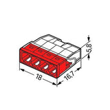 Pack de 100 Bornes WAGO 2273-204 - 4 x 0,5 à 2,5mm²