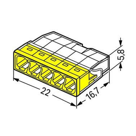 Pack de 100 Bornes WAGO 2273-205 - 5 x 0,5 à 2,5mm²