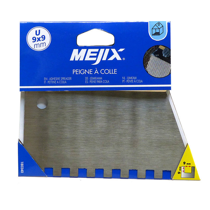 Peigne à colle manche bois MEJIX 180240 - 185 mm U 9x9