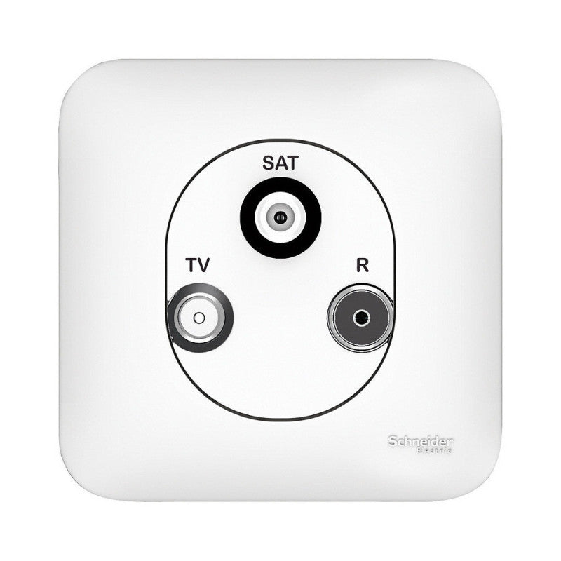 Prise TV/FM/SAT  SCHNEIDER Ovalis ALB74329 -3 sorties -blanc