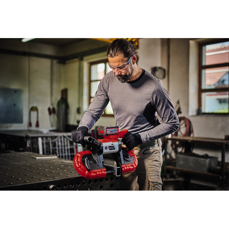 Scie a ruban 18V EINHELL TE-MB 18/127 Li-Solo Power X-Change (vendu sans batterie) + 2 rubans