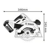 Scie circulaire sans fil Ø 165 BOSCH 06016A2200 - GKS 18V-57 Professional 18V (vendu sans batterie)