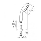 Set de douche mural-100mm-2 jets GROHE QuickFix - VITALIO START 100